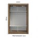 Guarda-Roupa Solteiro 2 Portas de Correr com Espelho Rustic/Cinza Milano Madesa