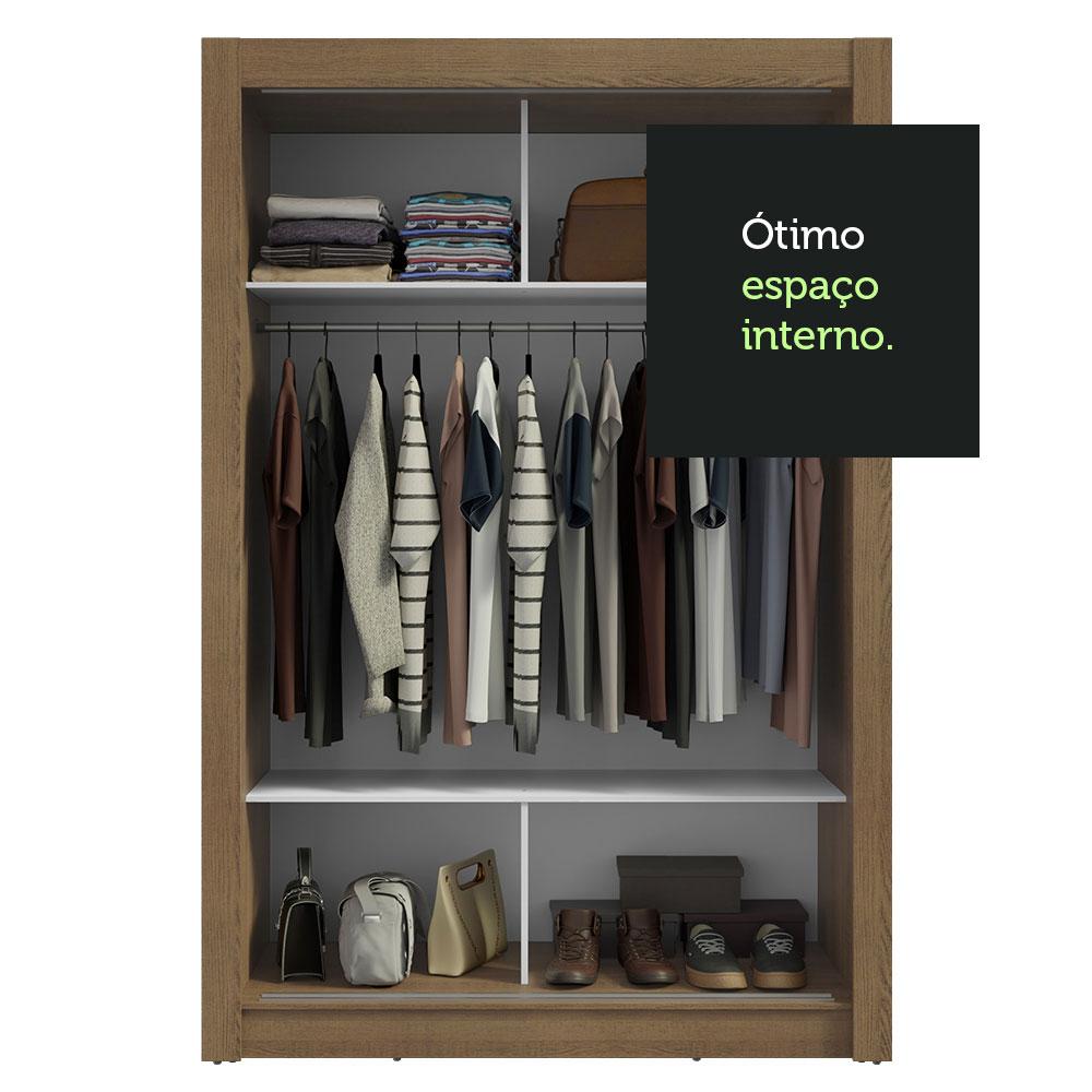 Guarda-Roupa Solteiro 2 Portas de Correr com Espelho Rustic/Cinza Milano Madesa
