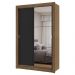 Guarda-Roupa Solteiro 2 Portas de Correr com Espelho Rustic/Preto Milano Madesa
