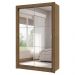 Guarda-Roupa Solteiro 2 Portas de Correr com Espelhos 4 Gavetas Rustic Vivare Plus Madesa