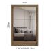 Guarda-Roupa Solteiro 2 Portas de Correr com Espelhos Rustic Milano Madesa