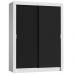 Guarda-Roupa Solteiro Madesa Dallas 2 Portas de Correr 2 Gavetas - Branco/Preto
