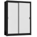 Guarda-Roupa Solteiro Madesa Dallas 2 Portas de Correr 2 Gavetas - Preto/Branco