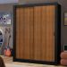 Guarda-Roupa Solteiro Madesa Dallas 2 Portas de Correr 2 Gavetas - Preto/Rustic