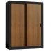 Guarda-Roupa Solteiro Madesa Dallas 2 Portas de Correr 2 Gavetas - Preto/Rustic