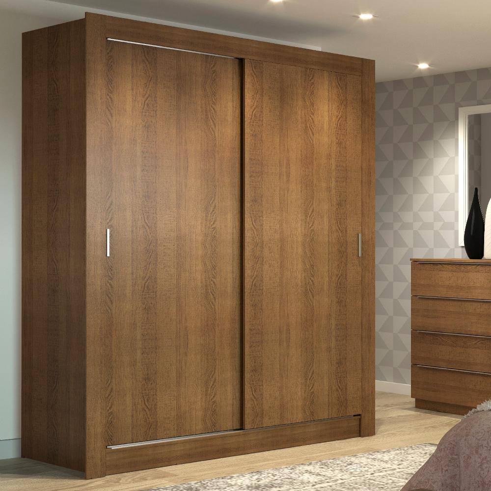 Guarda-Roupa Solteiro Madesa Dallas 2 Portas de Correr 2 Gavetas - Rustic