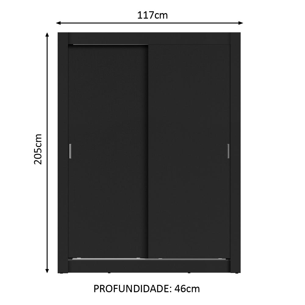 Guarda-Roupa Solteiro Madesa Dallas 2 Portas de Correr 2 Gavetas