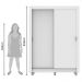 Guarda-Roupa Solteiro Madesa Dallas 2 Portas de Correr 2 Gavetas com Pés - Branco