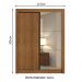 Guarda-Roupa Solteiro Madesa Dallas 2 Portas de Correr com Espelho 2 Gavetas - Rustic