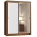 Guarda-Roupa Solteiro Madesa Dallas 2 Portas de Correr com Espelho 2 Gavetas - Rustic/Branco