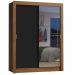 Guarda-Roupa Solteiro Madesa Dallas 2 Portas de Correr com Espelho 2 Gavetas - Rustic/Preto