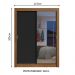 Guarda-Roupa Solteiro Madesa Dallas 2 Portas de Correr com Espelho 2 Gavetas - Rustic/Preto