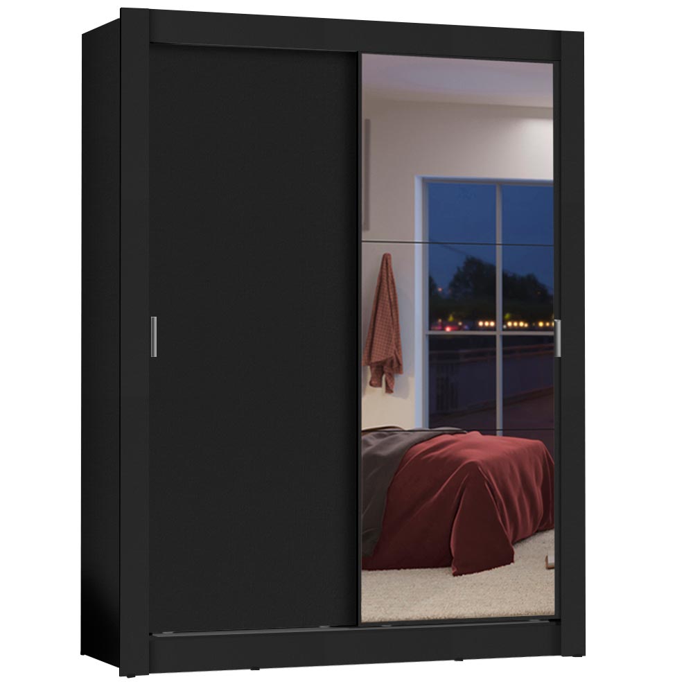 Guarda-Roupa Solteiro Madesa Dallas 2 Portas de Correr com Espelho 2 Gavetas