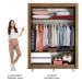 Guarda-Roupa Solteiro Madesa Dallas 2 Portas de Correr com Espelho 2 Gavetas com Pés - Rustic/Branco