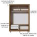 Guarda-Roupa Solteiro Madesa Dallas 2 Portas de Correr com Espelho 2 Gavetas com Pés - Rustic/Branco