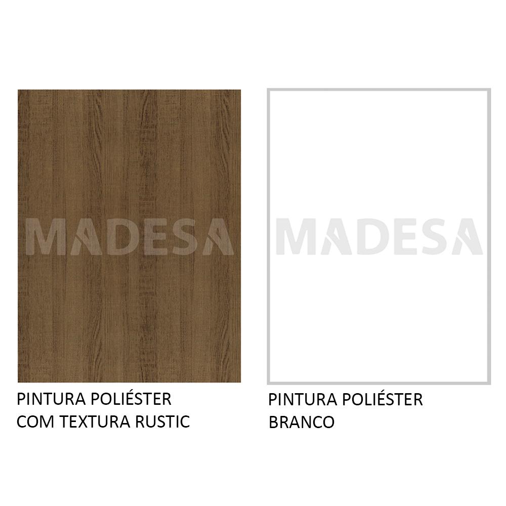 Guarda-Roupa Solteiro Madesa Dallas 2 Portas de Correr com Espelho 2 Gavetas com Pés - Rustic/Branco