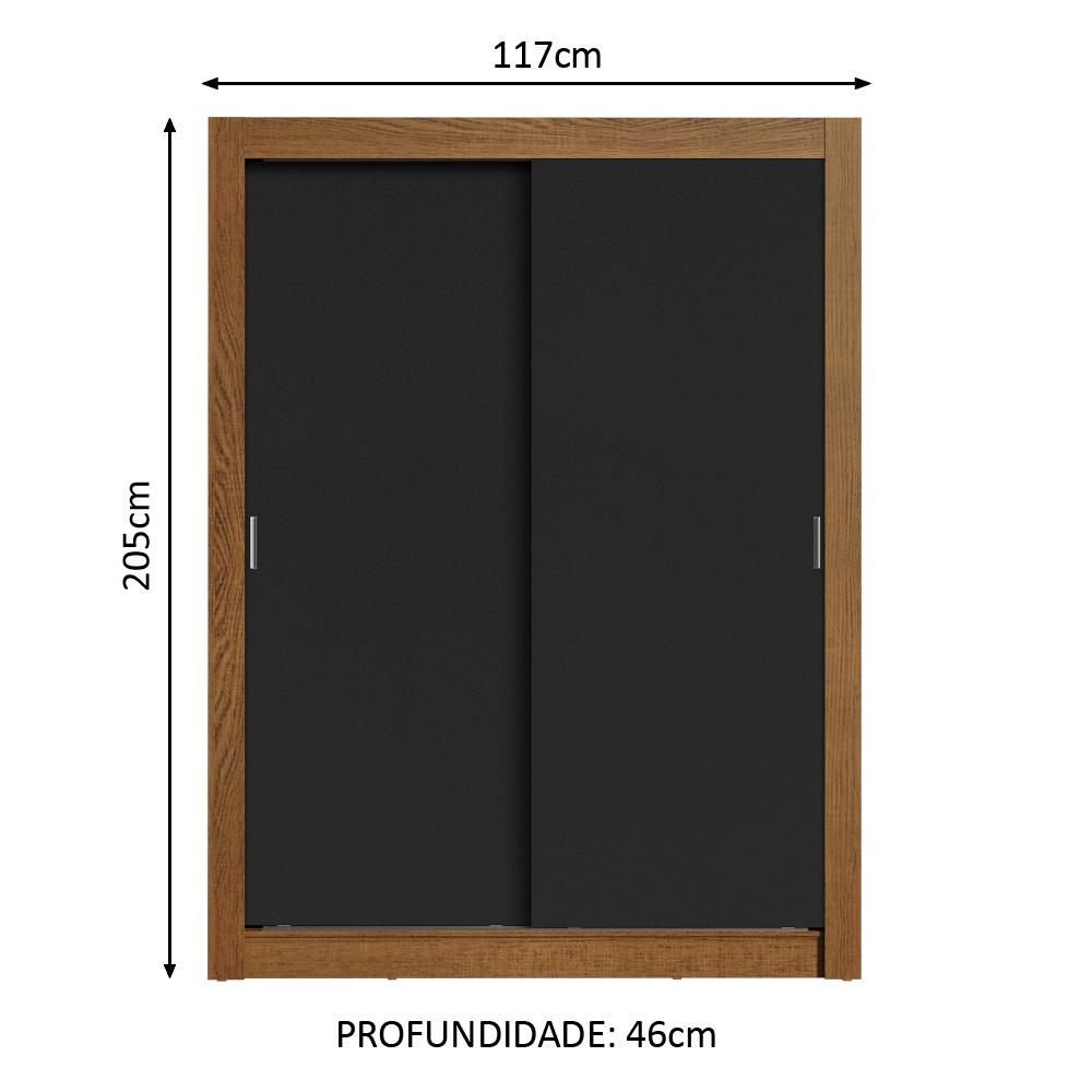 Guarda-Roupa Solteiro Madesa Dallas Plus 2 Portas de Correr 4 Gavetas