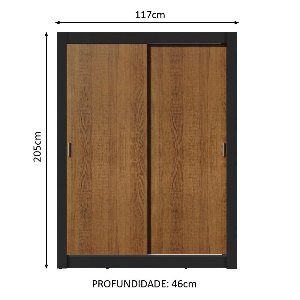 Guarda-Roupa Solteiro Madesa Dallas Plus 2 Portas de Correr 4 Gavetas
