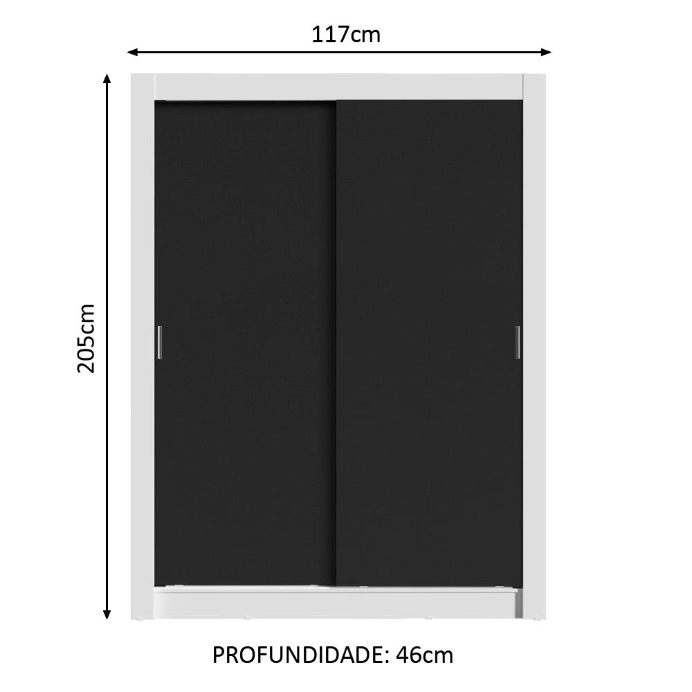Guarda-Roupa Solteiro Madesa Dallas Plus 2 Portas de Correr 4 Gavetas