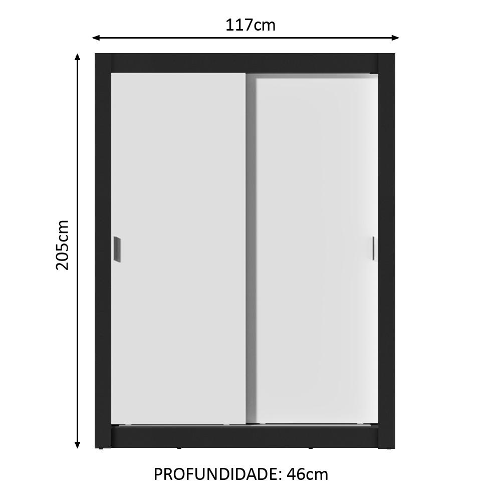 Guarda-Roupa Solteiro Madesa Dallas Plus 2 Portas de Correr 4 Gavetas