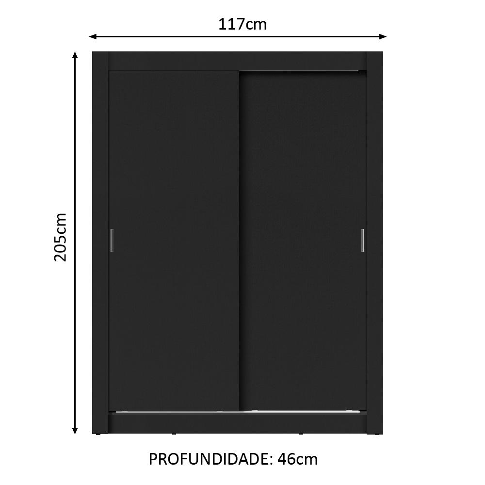 Guarda-Roupa Solteiro Madesa Dallas Plus 2 Portas de Correr 4 Gavetas
