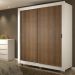 Guarda-Roupa Solteiro Madesa Dallas Plus 2 Portas de Correr 4 Gavetas com Pés - Branco/Rustic
