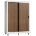 Guarda-Roupa Solteiro Madesa Dallas Plus 2 Portas de Correr 4 Gavetas com Pés - Branco/Rustic