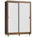Guarda-Roupa Solteiro Madesa Dallas Plus 2 Portas de Correr 4 Gavetas com Pés - Rustic/Branco