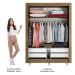 Guarda-Roupa Solteiro Madesa Dallas Plus 2 Portas de Correr 4 Gavetas com Pés - Rustic/Branco