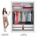 Guarda-Roupa Solteiro Madesa Dallas Plus 2 Portas de Correr com Espelho 4 Gavetas - Branco