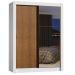 Guarda-Roupa Solteiro Madesa Dallas Plus 2 Portas de Correr com Espelho 4 Gavetas - Branco/Rustic