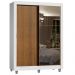 Guarda-Roupa Solteiro Madesa Dallas Plus 2 Portas de Correr com Espelho 4 Gavetas com Pés - Branco/Rustic