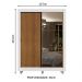 Guarda-Roupa Solteiro Madesa Dallas Plus 2 Portas de Correr com Espelho 4 Gavetas com Pés - Branco/Rustic
