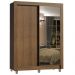 Guarda-Roupa Solteiro Madesa Dallas Plus 2 Portas de Correr com Espelho 4 Gavetas com Pés - Rustic