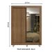 Guarda-Roupa Solteiro Madesa Dallas Plus 2 Portas de Correr com Espelho 4 Gavetas com Pés - Rustic