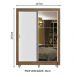Guarda-Roupa Solteiro Madesa Dallas Plus 2 Portas de Correr com Espelho 4 Gavetas com Pés - Rustic/Branco