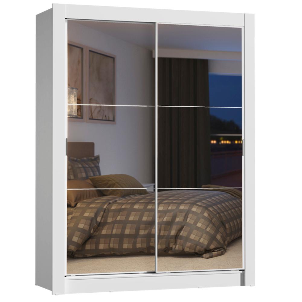 Guarda-Roupa Solteiro Madesa Dallas Plus 2 Portas de Correr de Espelho 4 Gavetas