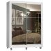 Guarda-Roupa Solteiro Madesa Dallas Plus 2 Portas de Correr de Espelho 4 Gavetas com Pés - Branco