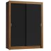 Guarda-Roupa Solteiro Madesa Denver 2 Portas de Correr - Rustic/Preto