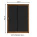 Guarda-Roupa Solteiro Madesa Denver 2 Portas de Correr - Rustic/Preto