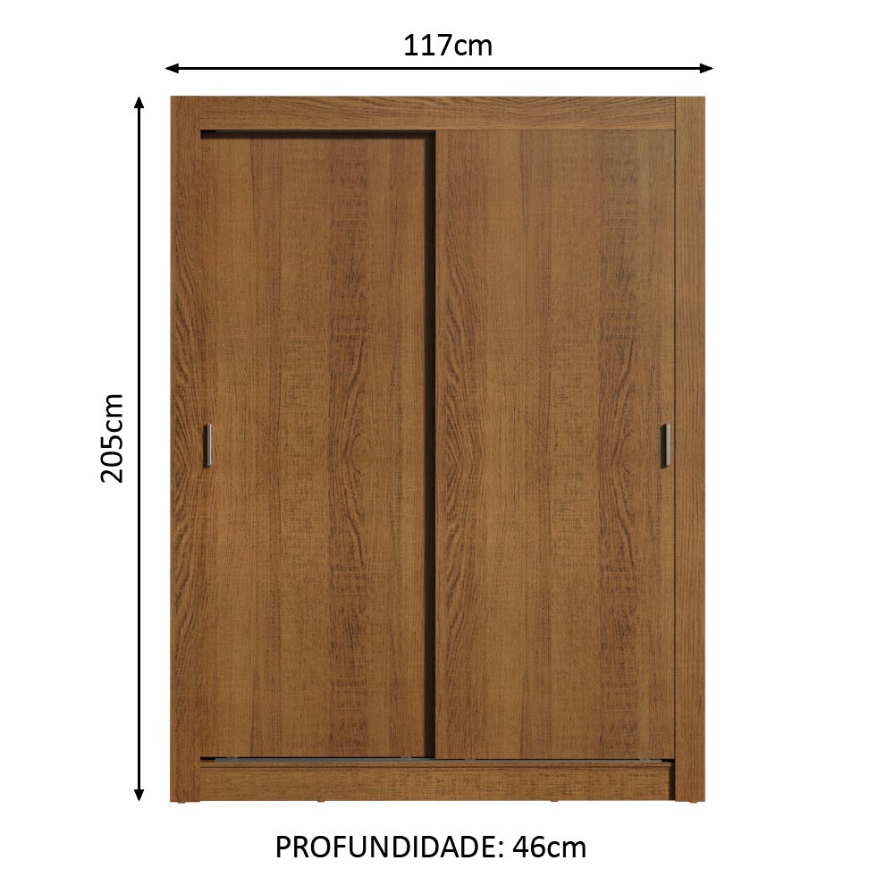 Guarda-Roupa Solteiro Madesa Denver 2 Portas de Correr