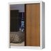 Guarda-Roupa Solteiro Madesa Denver 2 Portas de Correr com Espelho - Branco/Rustic