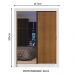 Guarda-Roupa Solteiro Madesa Denver 2 Portas de Correr com Espelho - Branco/Rustic