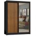 Guarda-Roupa Solteiro Madesa Denver 2 Portas de Correr com Espelho - Preto/Rustic
