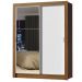 Guarda-Roupa Solteiro Madesa Denver 2 Portas de Correr com Espelho - Rustic/Branco