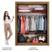 Guarda-Roupa Solteiro Madesa Denver 2 Portas de Correr com Espelho - Rustic/Branco