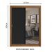 Guarda-Roupa Solteiro Madesa Denver 2 Portas de Correr com Espelho - Rustic/Preto