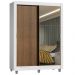 Guarda-Roupa Solteiro Madesa Denver 2 Portas de Correr com Espelho com Pés - Branco/Rustic