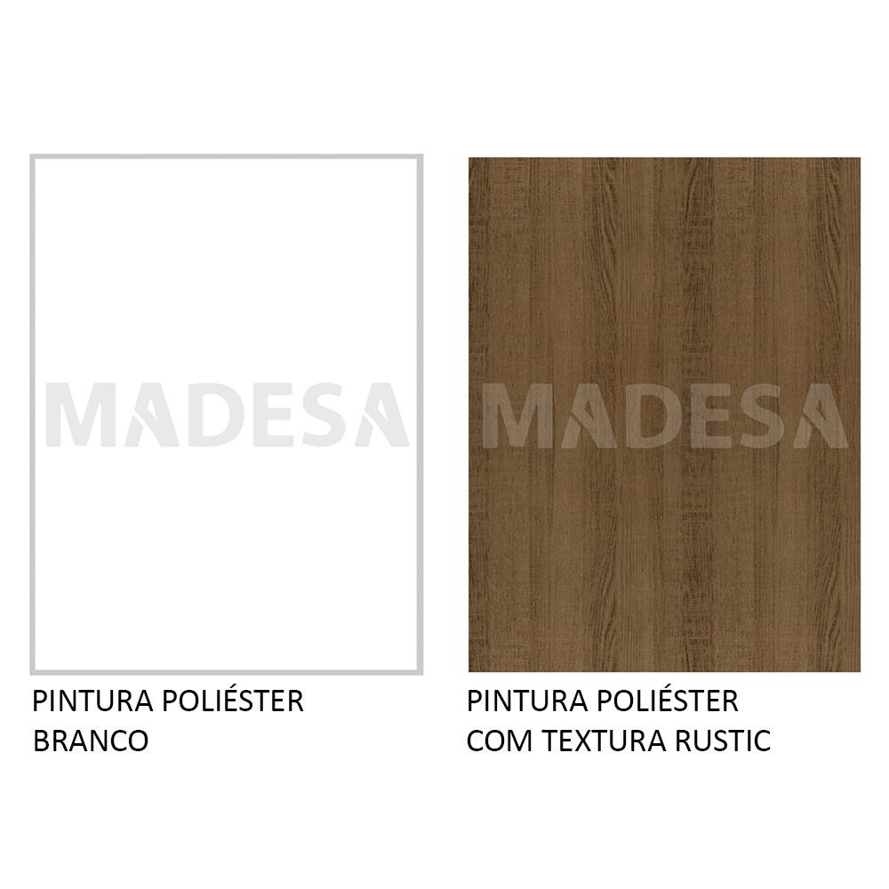 Guarda-Roupa Solteiro Madesa Denver 2 Portas de Correr com Espelho com Pés - Branco/Rustic