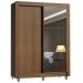 Guarda-Roupa Solteiro Madesa Denver 2 Portas de Correr com Espelho com Pés - Rustic